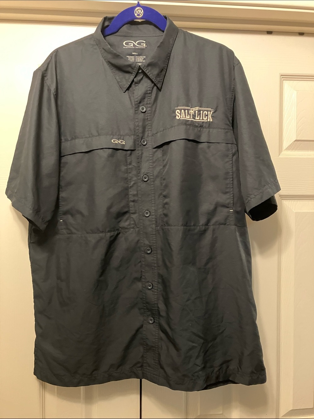 Salt Lick Embroidered GameGuard Outdoors Short Sleeve Fishing Shirt